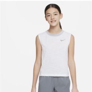 Nike Yoga Dri-Fit white sleeveless girls top size large